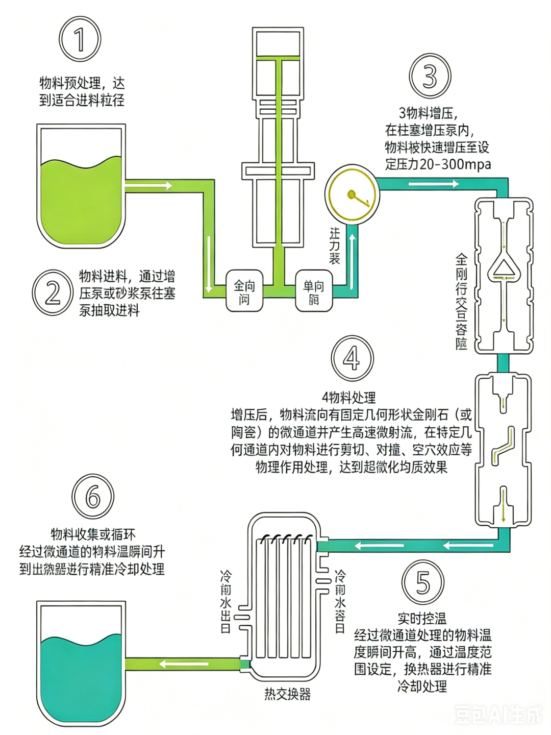 超高压微射流工艺流程图